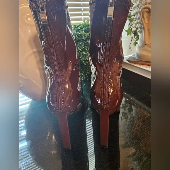 Brown Patent Leather Boots - Picture 3 of 9